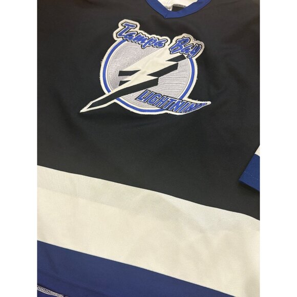 Vintage 90's CCM Maska Tampa Bay Lightning Stitched NHL Hockey Jersey Black 2XL - Picture 5 of 6